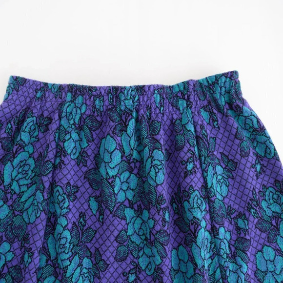 Vintage Cricket Lane Purple & Teal Floral Midi Skirt  Small - Picture 12 of 14